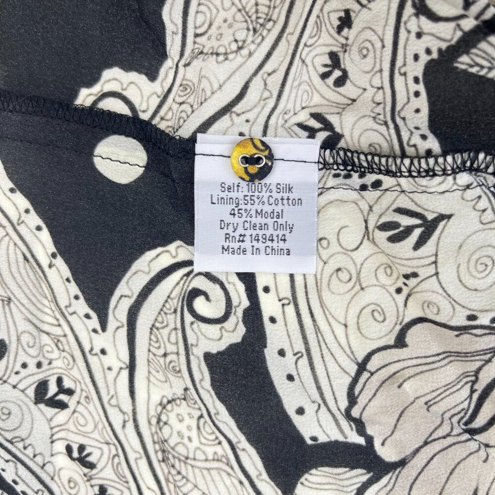 NWOT JOHNNY WAS Biya Silk Long Sleeves Floral Midi Dress Boho Chic Sz S - Picture 9 of 12